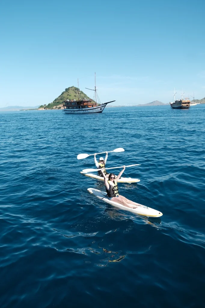 Kayaking and paddleboarding in the turquoise lagoon
